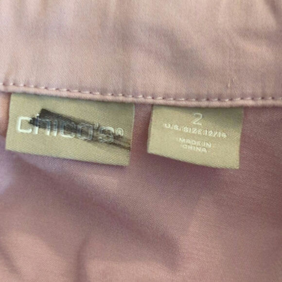 Chico's‎ Soft Pink Button Down Jacket Women's Large Coastal Travels Casual - Picture 11 of 14